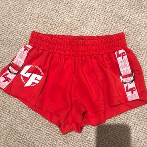 LF the Brand Red “Buckle” Shorts